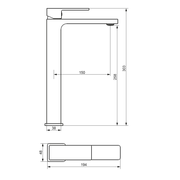 Смеситель для раковины, высокий Damixa Gala, 530250300