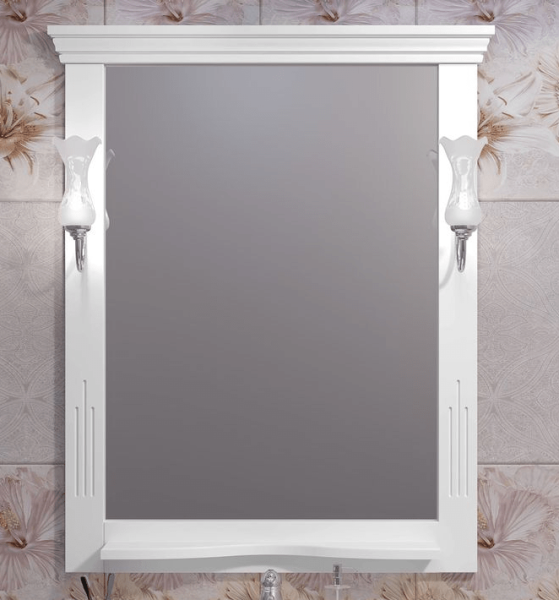 Зеркало Opadiris Риспекто 80, цвет 9003, с выключателем, 00-00007060