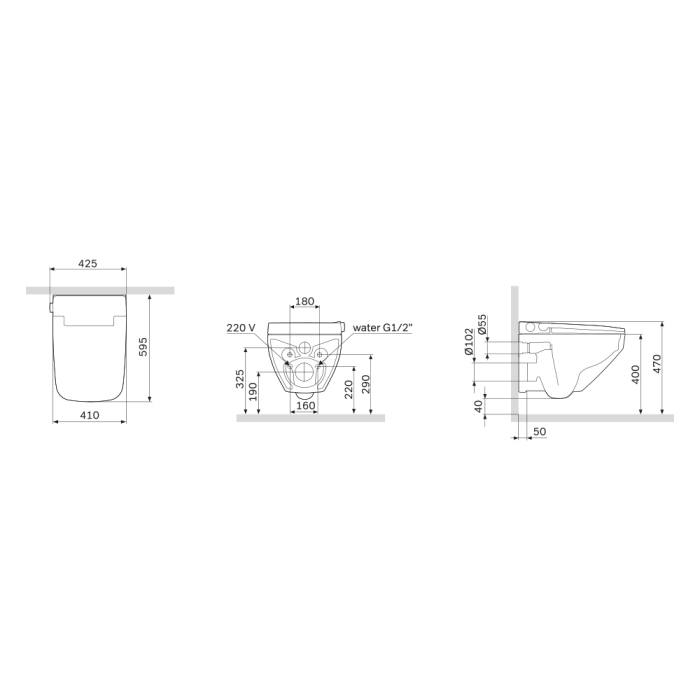 Унитаз подвесной AM.PM Inspire V2.0 CCC50A1700SC безободковый с биде