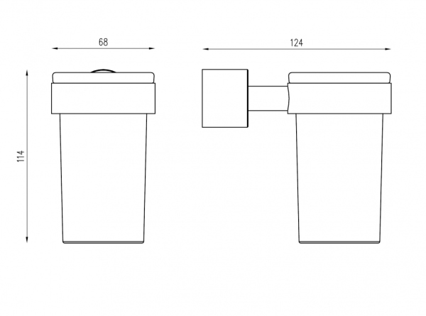 Стакан для зубных щеток с держателем ABBER Osten 316 AA1861BST сталь брашированная
