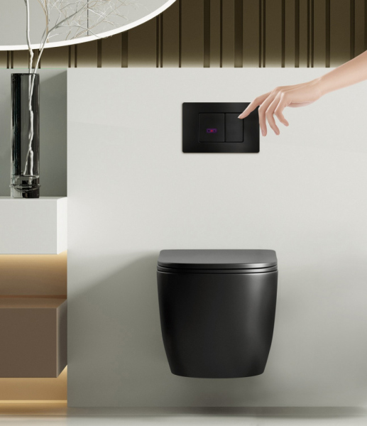 Кнопка смыва сенсорная ABBER AC0122SMB черная матовая