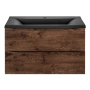 Тумба с раковиной Vincea Mia 750 подвесная, 2 выкатных ящика soft close, R.Wood, VMC-2MA750RW+VCB-3M750B