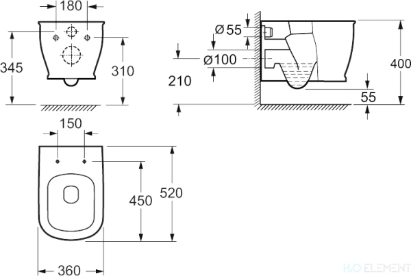 Унитаз подвесной BelBagno Prado BB10150CH безободковый (готовый набор)