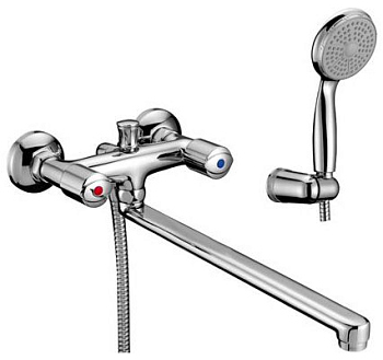 Смеситель Lemark Merkado LM2301C универсальный с плоским изливом 350 мм с аксессуарами и керамич.