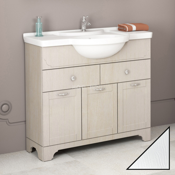 Тумба Dreja.eco Antia 95, белый, 2 ящ, 3 дв, 99.0440