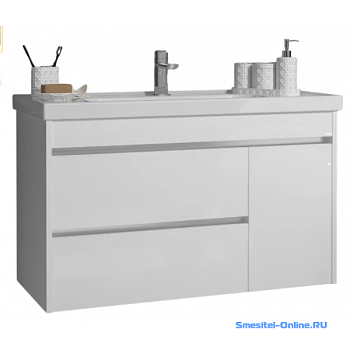 Тумба без раковины Opadiris Фреш 100, белый/белый (9003) (Раковина Opadiris FRAME), 00-00007083