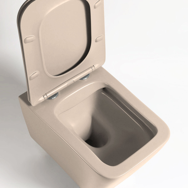 Унитаз подвесной Vincea Q-Line VT1-12MC безободковый, цвет капучино мат., soft close сиденье