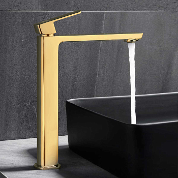 Смеситель для раковины Vincea Next VBF-1N2BG однорычажный, брашированное золото