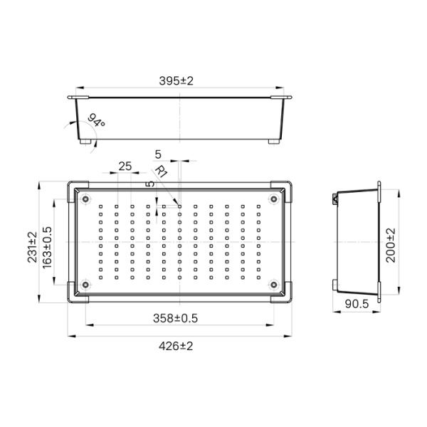 Коландер IDDIS Kitchen Line нержавеющая сталь, графит 426*231 (KOL23GMi59)