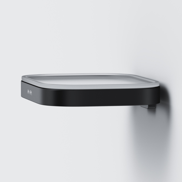 Стеклянная мыльница с настенным держателем, черный AM.PM Func, A8F34222