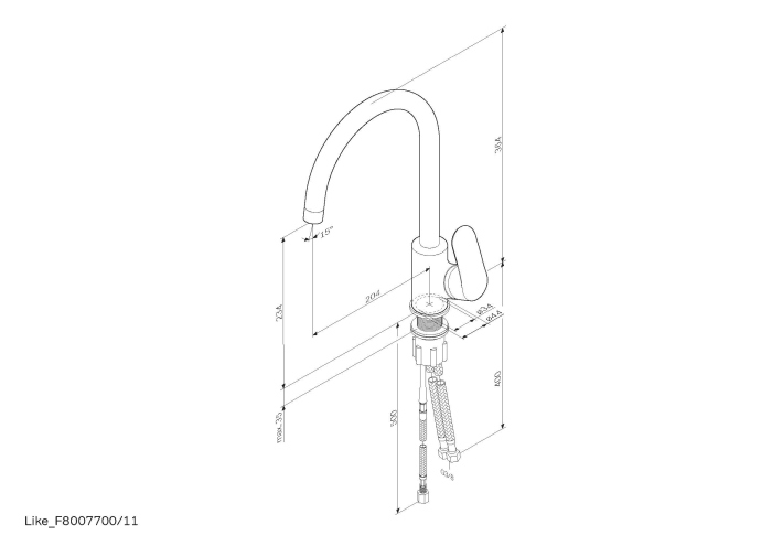 смеситель для кухни AM.PM Like, F8007711