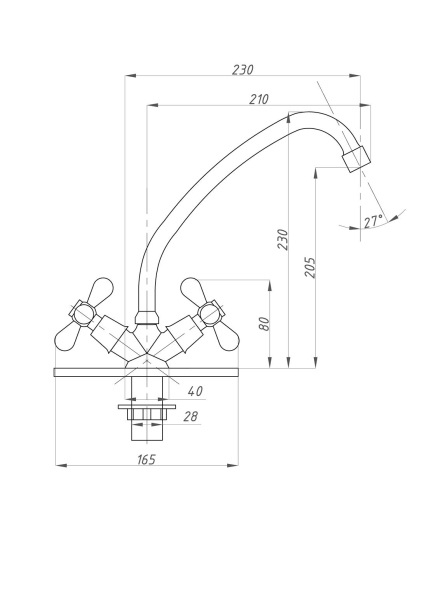 Смеситель для кухни FAUZT FZs-223-10 тип См-МДЦБА