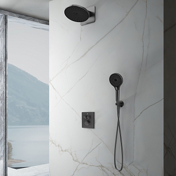 Душевой комплект Vincea Inspire VSFW-3I21MT5GM встраиваемый, вороненая сталь