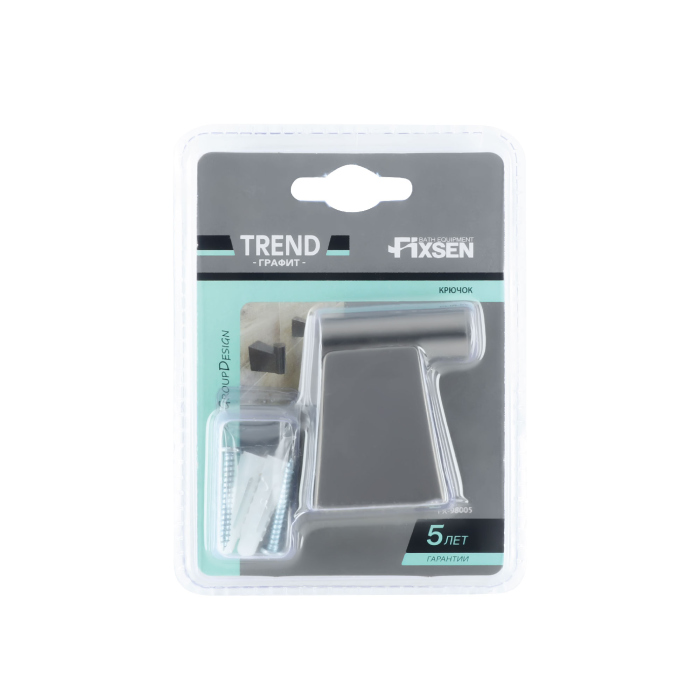 Крючок одинарный FIXSEN TREND GRAPHITE (FX-98005)