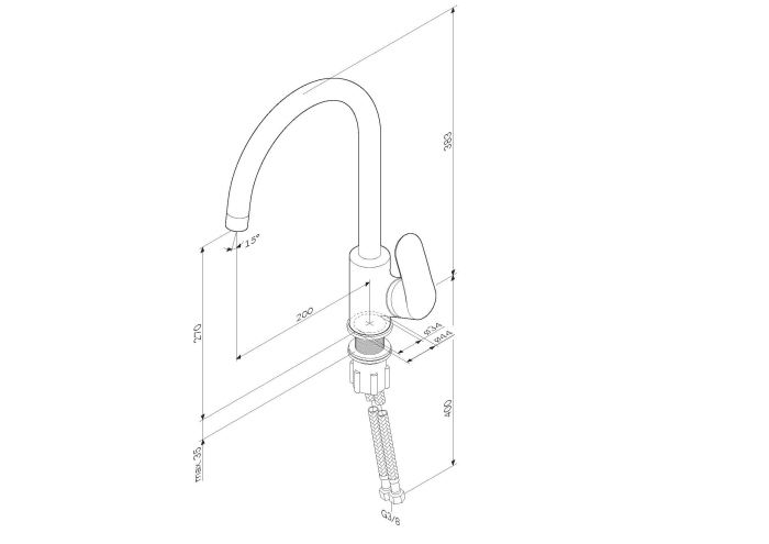 смеситель для кухни AM.PM Like, F8007122