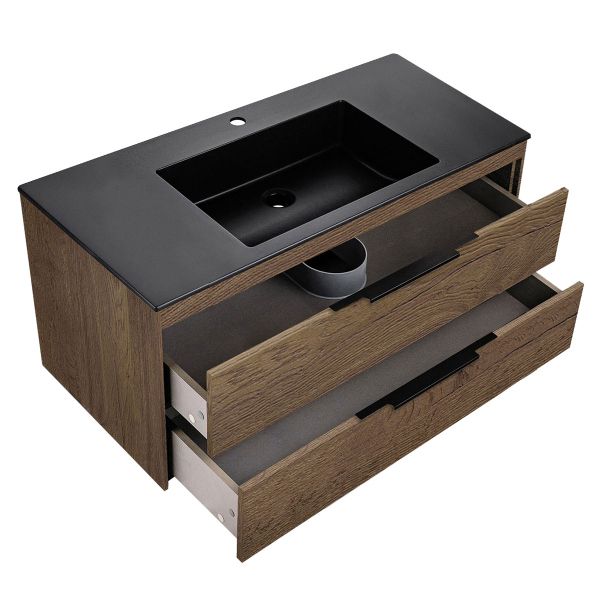 Тумба с раковиной Vincea Chiara 2D 1000 подвесная, T.Oak, VMC-2C2100TO+VCB-13100B