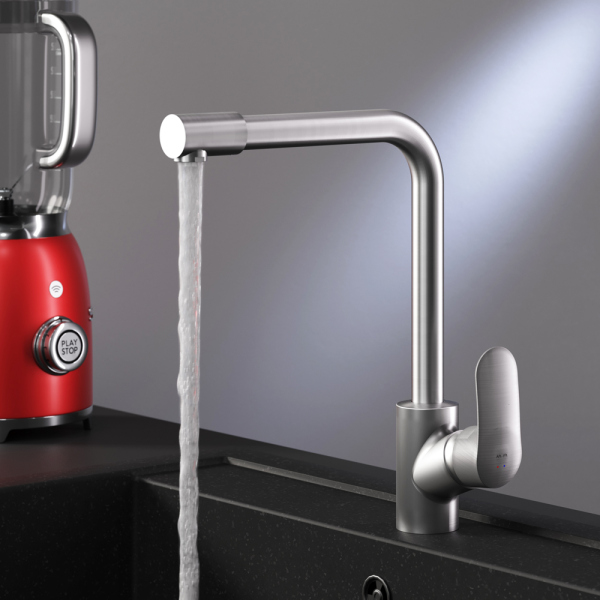 Смеситель для кухни с каналом для питьевой воды, L-излив, сатин AM.PM Like, F8005711